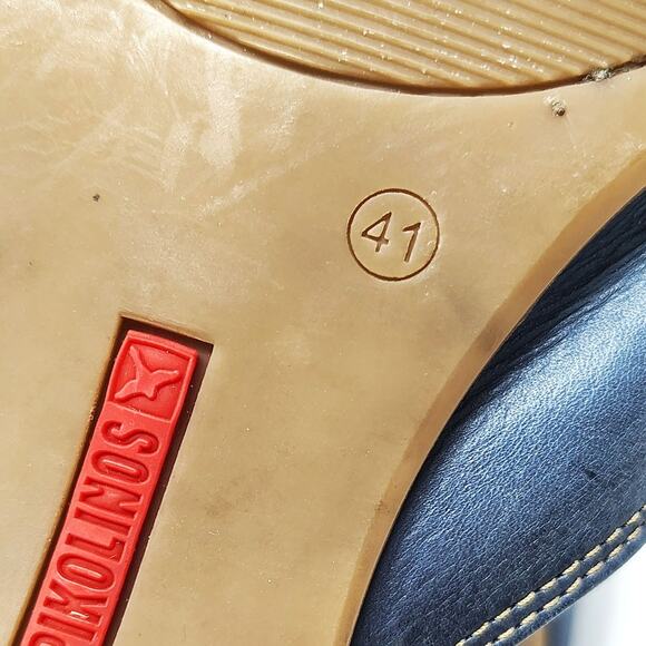 Pikolinos Shoes Womens 10/10.5 Mules Bari Blue Leather Boho Slip On 41 - Picture 10 of 10